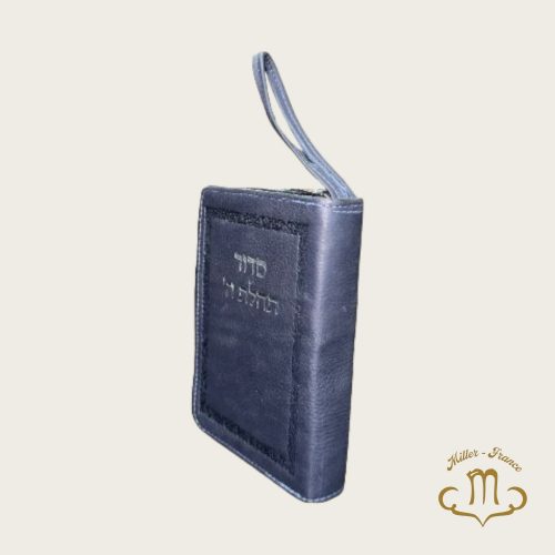 Sidour tehilat hachem Cuir bleu Zippé