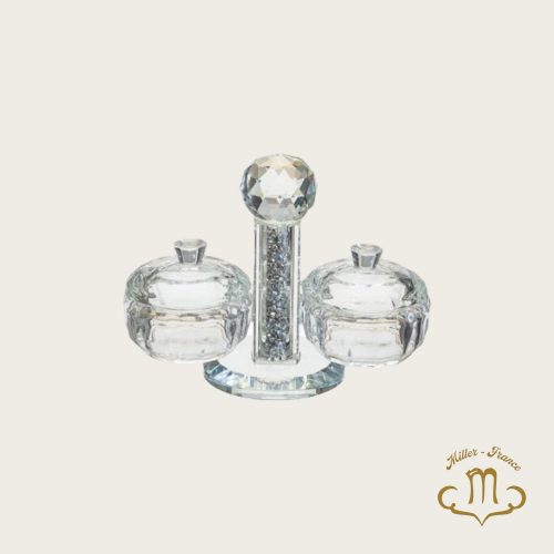 Porte-sel et poivre en cristal