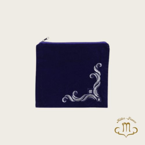 Pochette Velours Tefilin bleu clair