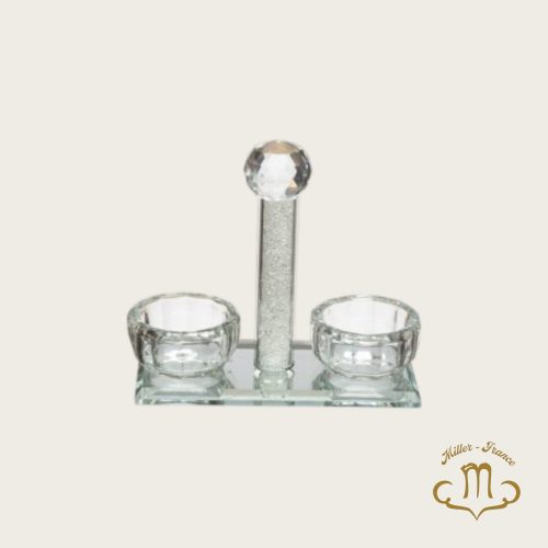 Salière en cristal avec éclats de verre