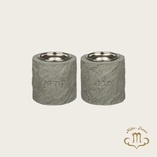 Paire de Bougeoirs style béton