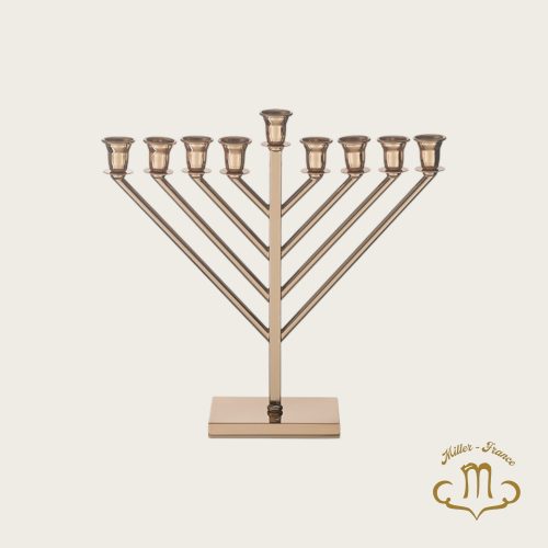 Hanoukia Habad en metal finition or rose