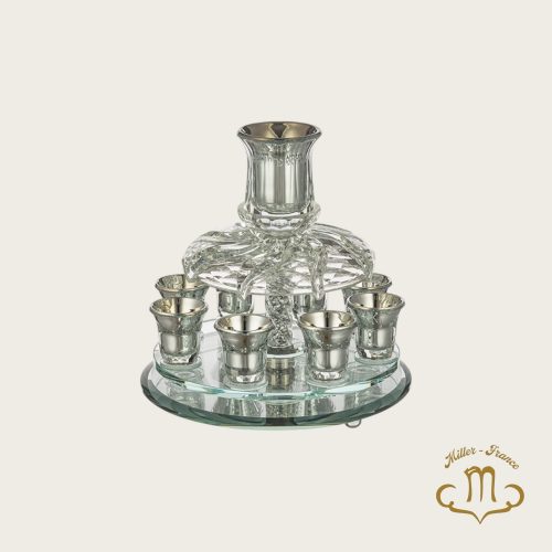 Fontaine de Vin en cristal 33x25 avec 8 petites coupes
