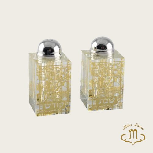 Salière dorée en cristal