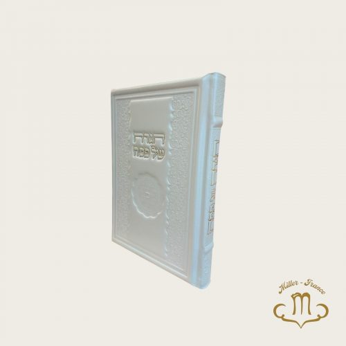 Hagadda de Pessah cuir blanc sefarad Kavanat halev.