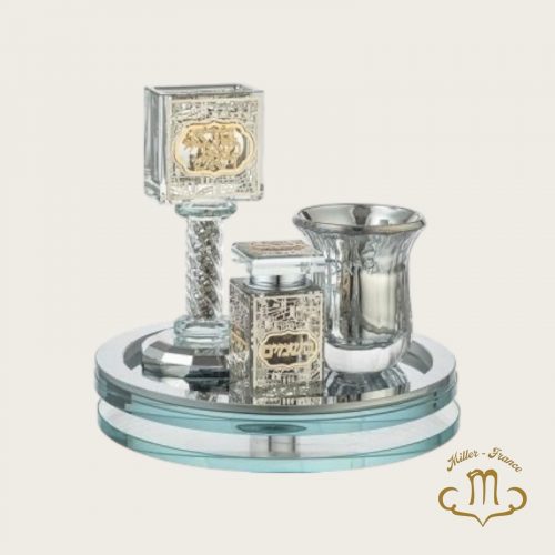 Ensemble Havdala en cristal 20 cm