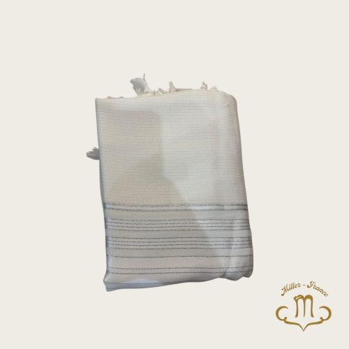 Talit Gadol Hermonit super nid d'abeille 100% laine argent
