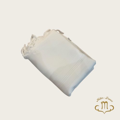 Talit Gadol David nid d'abeille 100% laine Blanc