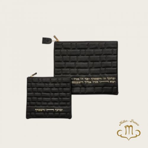 Talit en similicuir - Ensemble Tefilin 36*29 cm